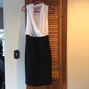 ASOS Black and white wrap front dress